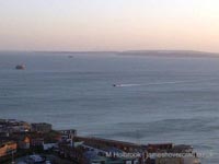 Hovertravel AP1-88 arriving at Southsea hoverport as viewed from the Spinnaker tower