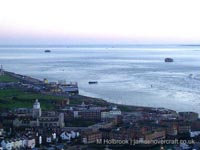 Hovertravel AP1-88 arriving at Southsea hoverport as viewed from the Spinnaker tower