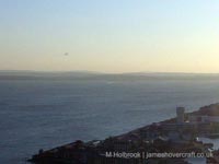 Hovertravel AP1-88 departing Ryde hoverport as viewed from the Spinnaker tower
