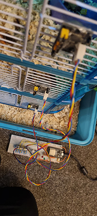 Multiple motion sensors attached to cage
