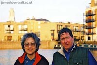 My parents quayside at Limehouse Basin, London, after a sailing trip up the Thames