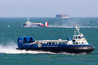 Freedom 90 and Island Express crossing mid-solent