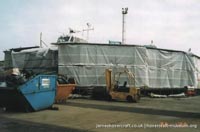 SRN4 The Princess Margaret (GH-2006) undergoing maintenance at Hoverspeed