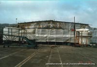 SRN4 The Princess Margaret (GH-2006) undergoing maintenance at Hoverspeed