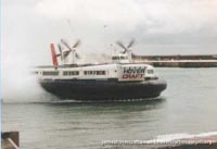 SRN4 hovercraft arriving at Dover