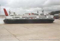 SRN4 hovercraft arriving at Dover