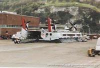 SRN4 hovercraft arriving at Dover
