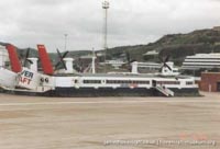 SRN4 hovercraft arriving at Dover