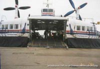 SRN4 hovercraft arriving at Dover