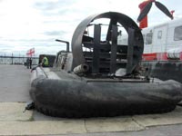 Royal Navy's Griffon 2000 craft performing hover-only flights to the public