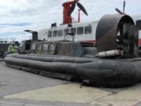 Royal Navy's Griffon 2000 craft performing hover-only flights to the public