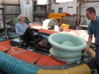 Simon directing and Chris flying the machine