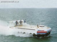 In 1983 after extensive work on the skirt and all its systems, the N500 seen here in hoverspeed livery prior to its scrapping. Note the new skirt design, in an attempt at increasing car capacity to its design specifications