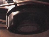 Base of the gearbox showing the connector to the shaft of the lift fan (shown here disconnected for maintenance).