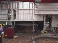 Note the clearance between the lift fan and the deck: Very small. The tolerances involved in the positioning, alignment and balancing of all fans on the craft were essential to smooth operation. A fan throwing a blade, or even just being improperly balanced could have had very catastrophic consequences considering their revolution rate!