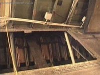 Access panel in the plenum chamber showing the stringers and ribs used to construct the light frame