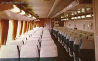 Looking aft along the starboard passenger cabin of the Hoverlloyd SRN4