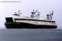 SRN4 Mk II The Princess Margaret (GH-2006) on hover with Seaspeed at Dover Eastern hoverport