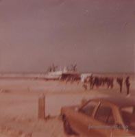 The Princess Anne (GH-2007) after the emergency landing, with damaged skirt