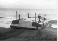 GH2005 (Sure) with damaged skirt, limping away from the sandbank at Broadstairs under full power