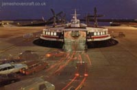 Loading in the evening; Seaspeed's The Princess Anne (GH-2007) SRN4 Mk III