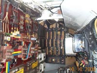 Electronics bay complete with colour-coded three-phase supplies