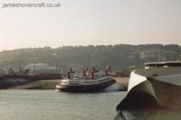The Princess Margaret (GH-2007) departing Dover Hoverport, down the Ramp