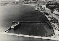 Before the hoverport. Dover Eastern docs circa 1950, with the cranes for transporting coal to the ships still in place on the jetty