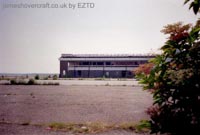 From the rear carparks, the hoverport terminal building and pad